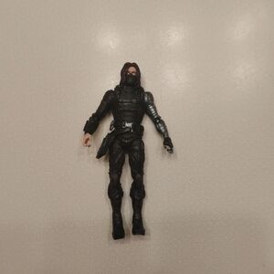 Action Figure with Black and Silver Suit